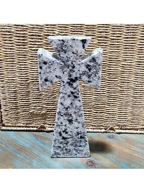 Granite Cross home decor mantle wall piece remembrance faith religious